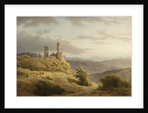 Mountain Landscape with ruin by Louwrens Hanedoes