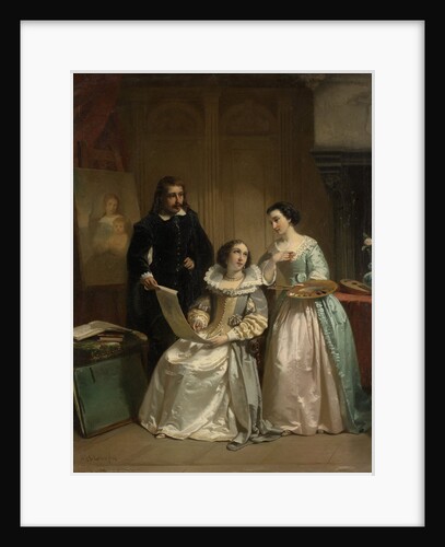 Gerard van Honthorst Shows Amalia van Solms the Drawings by his Pupil Louise of Bohemia by Hendrik Jacobus Scholten