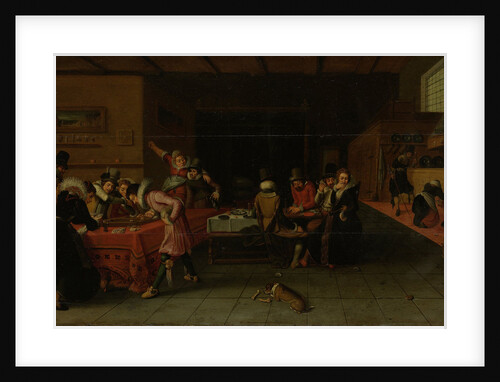 Interior of a Tavern or Brothel with People Drinking and Playing Trictrac by Anonymous