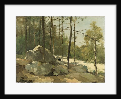 Wooded View near Barbizon, France by Johan Hendrik Weissenbruch