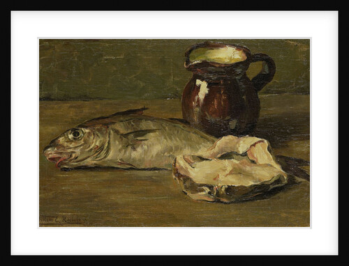 Still life with cod by Willem Roelofs II