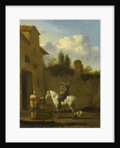 A Trumpeter on Horseback Drinking by Karel Dujardin