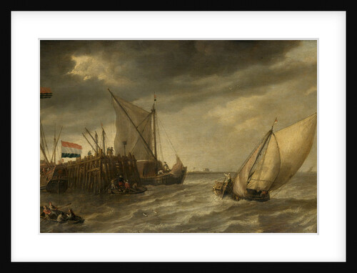 Ships near a Pier by Bonaventura Peeters I