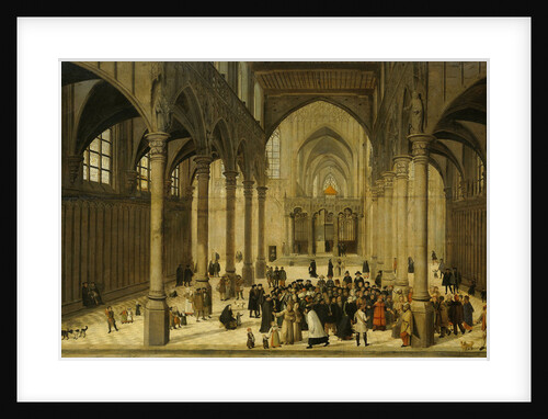 Church Interior with Christ Preaching to a Crowd by Cornelis van Dalem