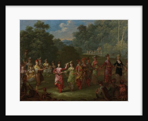 Greek Men and Women Dancing the Khorra by Jean Baptiste Vanmour