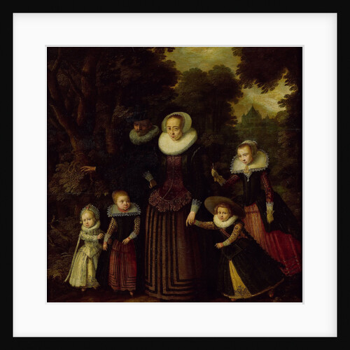Portrait of a couple and four children by Anonymous