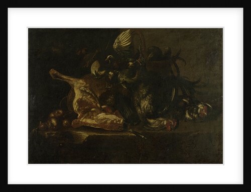 Still life with meat and dead birds by Christoffel Puytlinck