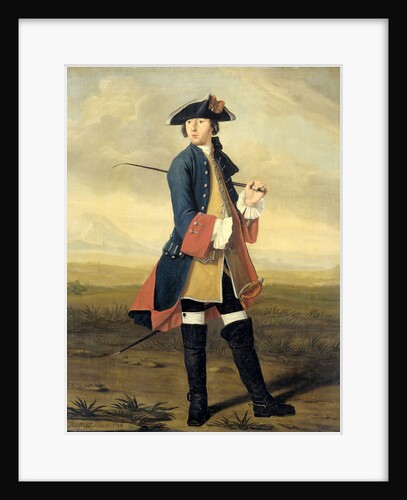 Portrait of Ludolf Backhuysen II, Painter, in the Uniform of the Dragoons by Tibout Regters