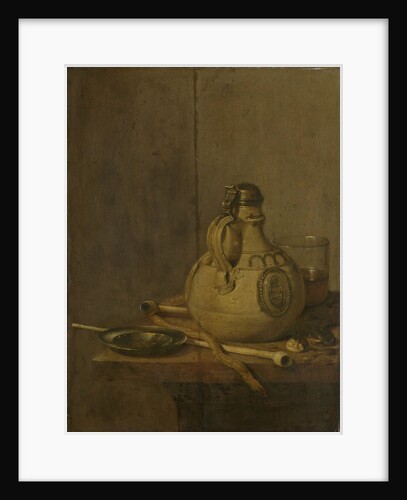 Still Life with Stoneware Jug and Pipes by Jan Jansz. Treck