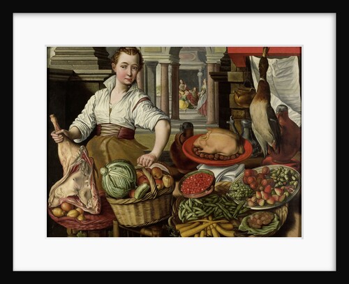 Kitchen Piece, with Jesus in the House of Martha and Mary in the background by Anonymous