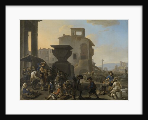Italian Marketplace with a Quack Dentist by Johannes Lingelbach