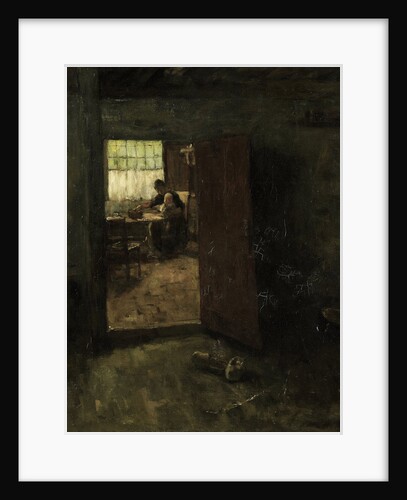 Face in an interior with peasant woman and child by Jacob Simon Hendrik Kever