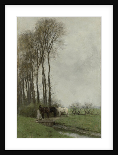 Horses at the gate by Anton Mauve