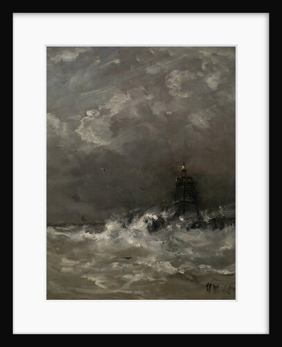 Lighthouse in Breaking Waves by Hendrik Willem Mesdag