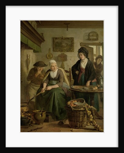 Woman Baking Pancakes by Adriaan de Lelie