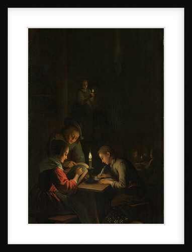 Triptych with an Allegory of Art Education, left panel, Night School by Willem Joseph Laquy