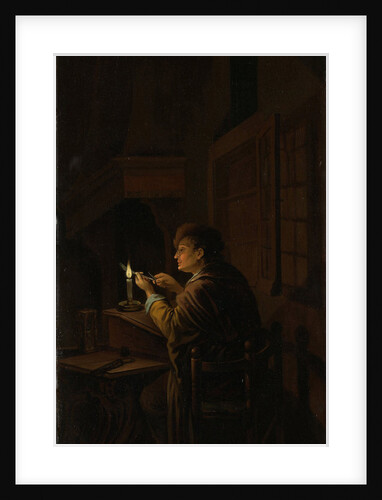Triptych with an Allegory of Art Education, right panel, Schoolmaster Mending his Pen by Willem Joseph Laquy
