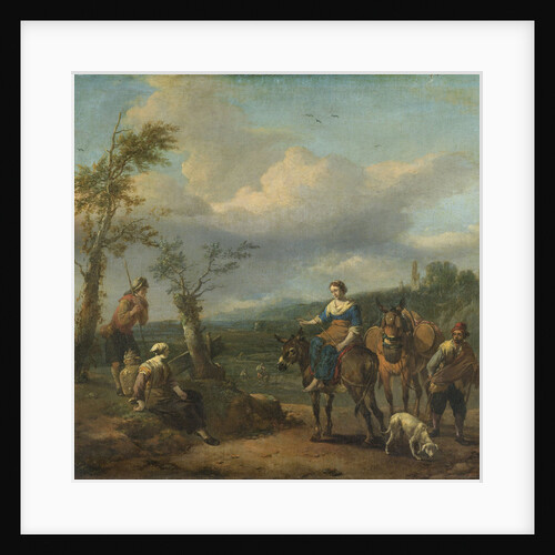 Italian Landscape with Figures by Johannes Lingelbach