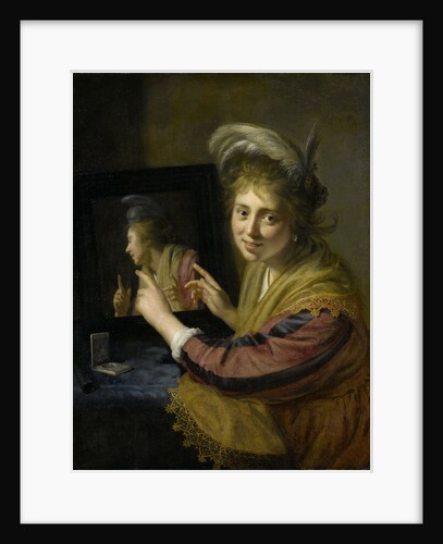 Girl at the mirror by Paulus Moreelse