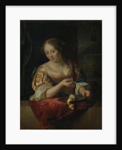 Young Woman with Lemon by Godfried Schalcken
