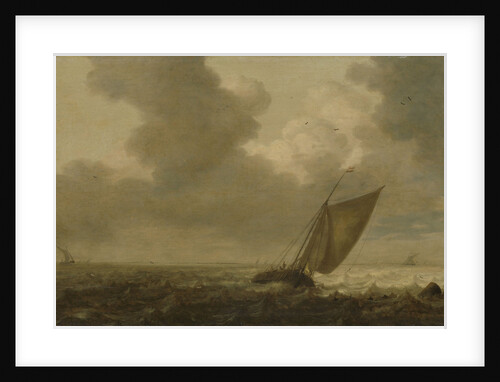 Fishing boat with the wind in the sails by Pieter Mulier I