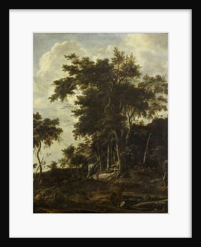 Forest landscape with a woodsman's shed by Roelant Roghman