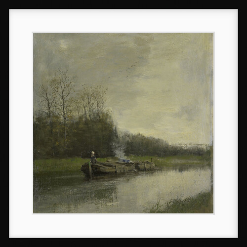 barge-canal, boat-canal by Anton Mauve