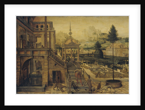 Palace Gardens with Poor Lazarus in the foreground by Hans Vredeman de Vries