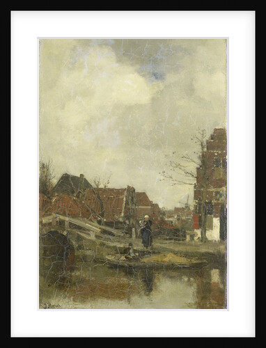 Old small neighborhood on the water by Jacob Maris