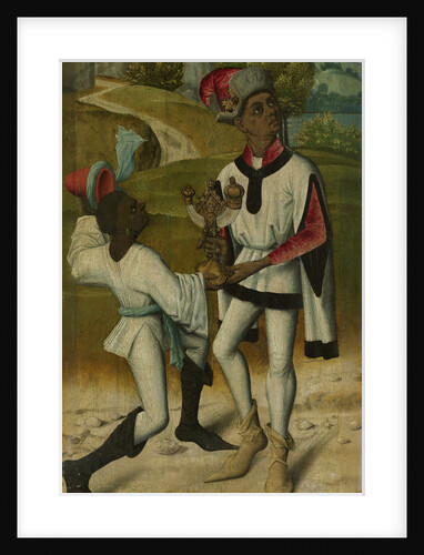 King Balthasar, one of the Three Magi, and a Servant, fragment from An Adoration of the Magi by Anonymous