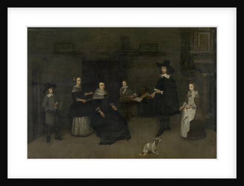 Family scene by Caspar Netscher