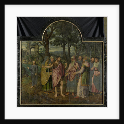 Saint Barbara with Kneeling Donor Berbel or Barbara van der Noot, right outside panel of Triptych with Scenes from the Life of John the Baptist by Jan van Coninxloo II