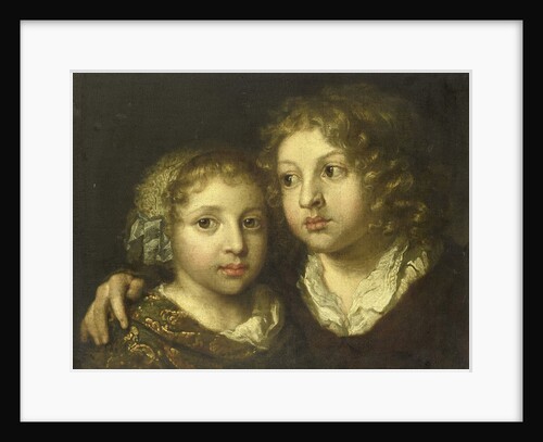 A daughter and a son (Constantijn?) of the artist by Caspar Netscher