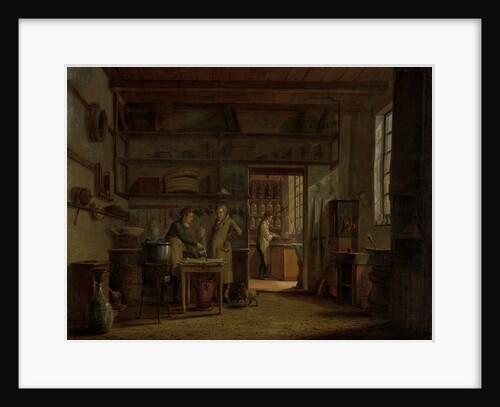 Interior of the Laboratory of the Apothecary A. d'Ailly by Johannes Jelgerhuis