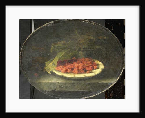 Still life with strawberries in a white bowl by Margaretha Roosenboom