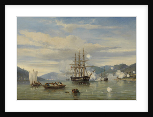 HNLMS Steam Warship Medusa Forcing Passage through the Shimonoseki Strait by Jonkheer Jacob Eduard van Heemskerck van Beest