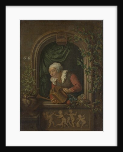 Woman Watering a Plant by Louis de Moni