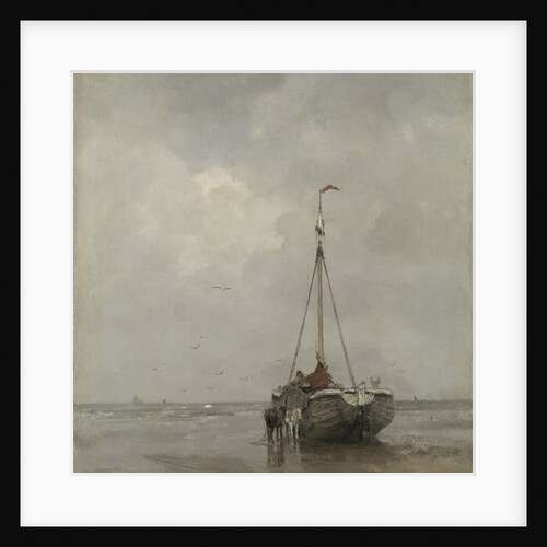 Bluff-bowed Fishing Boat on the Beach at Scheveningen by Jacob Maris