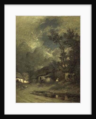 Village by night by Jules Dupré