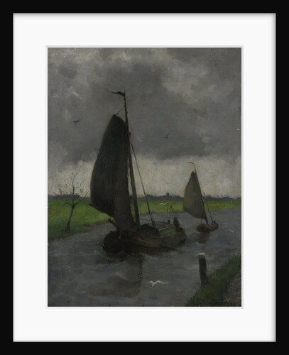 Watercourse with Sail Barges by Eduard Karsen