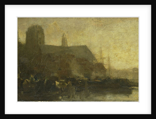 Ships in the port of Dordrecht, The Netherlands by Jacob Maris