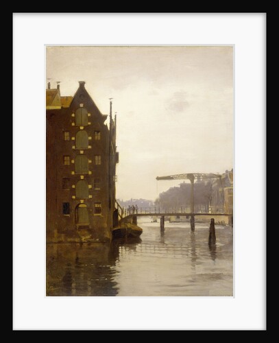 Warehouses on an Amsterdam canal Uilenburg, The Netherlands by Willem Witsen