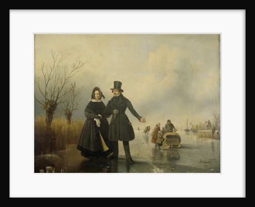 Portrait of Mr. and Mrs. Thijssen on the Ice by Jacobus Sörensen