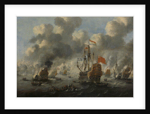 Burning of the English Fleet at Chatham, 20 June 1667 (Raid on the Medway UK) by Peter van de Velde