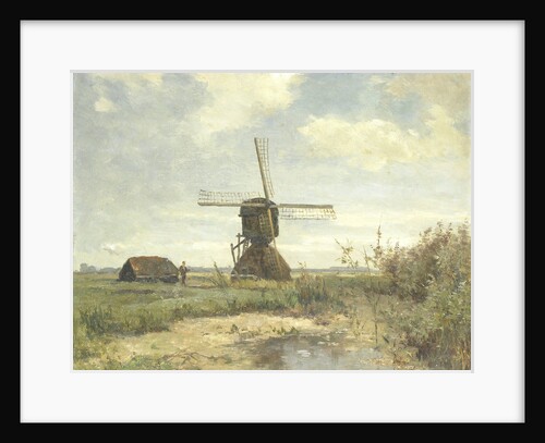 Sunny day, a mill on a watercourse by Paul Joseph Constantin Gabriël