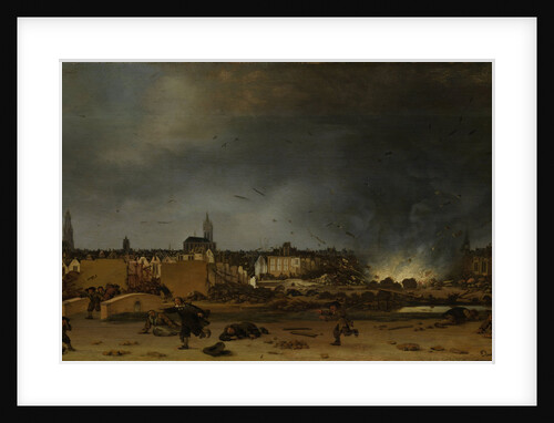Blowing up the Powder Tower, Kruittoren, in Delft The Netherlands, October 12, 1654, Poel by Egbert Lievensz. van der