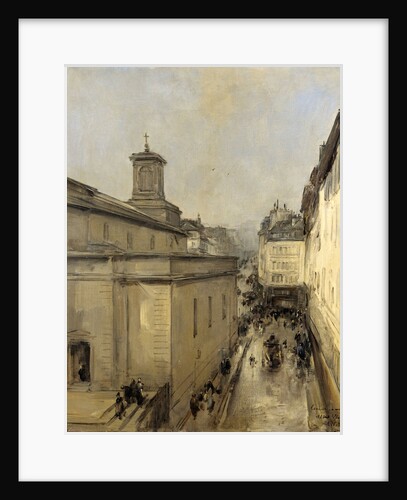 View of the Church of Notre Dame de Lorette and the Rue Fléchier, Paris France by Antoine Vollon