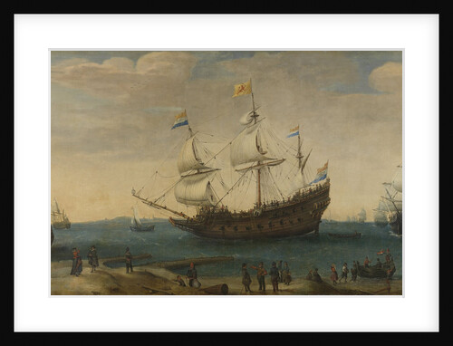 A number of East Indiamen off the Coast (The Mauritius and other East Indiamen Sailing out of the Marsdiep) by Hendrik Cornelisz. Vroom