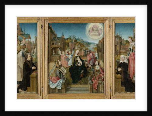 Triptych with Virgin and Child with Saints, male Donor with Saint Martin, female Donor with Saint Cunera, and the Annunciation by Master of Delft