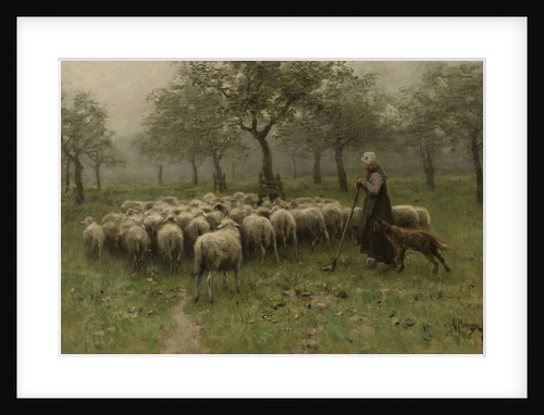 Shepherdess with a Flock of Sheep by Anton Mauve